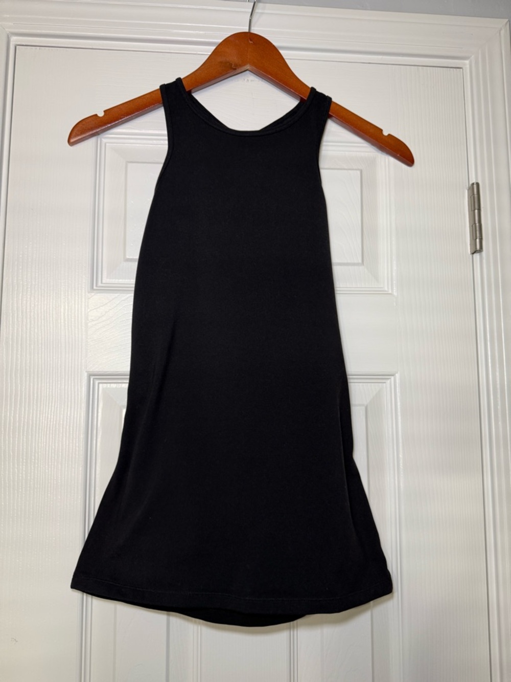 Athleta women’s size small black open back cut out razorback work out tank